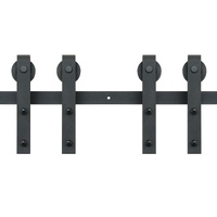 2440 mm Sliding Barn Door Hardware Closet Track Kit for Double Doors J Hanger