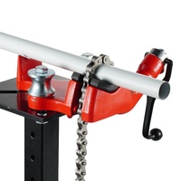 Heavy-Duty Pipe Chain Vise, 1/8" - 5" Pipe Capacity, 26" Rugged Chain & Cast Iron Base, Hitch Mount Vise Plate Holder With Adjustable Height - Fits 2 