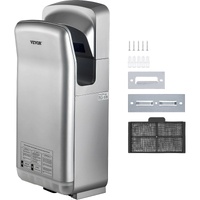 Jet Hand Dryer Blade Hand Dryer Automatic High Speed for Washroom Silver
