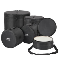 5-Piece Drum Bag Set, 1680D Oxford Fabric, Padded Drum Bags and Cases with 4.92 ft Detachable Shoulder Strap Carry Handles Foldable Design, for 55cm K