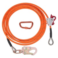 12.7mm Steel Core Flipline, 16ft(4.8m)Arborist Flipline for Tree Climbing with Alloy Steel Snap Hook & Aluminum Alloy Carabiner, 30KN Breaking Tension