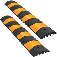 2pcs 6 Feet Rubber Driveway Modular Heavy Duty Speed 185 x 31 x 5.5 cm Cable Protector Ramp for Garage Gravel Roads Asphalt Concrete, 2Pack-6Ft-Speed 