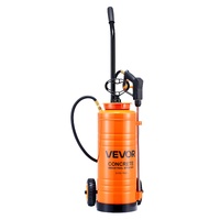 Industrial Concrete Sprayer with Wheeled Cart, 14L Stainless Steel Sprayer, Heavy Duty Tri-Poxy Pump Sprayers, 52cm Wand, 1.2m & 3m Hoses, 2 Brass Noz