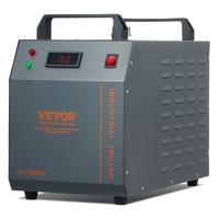 Industrial Water Chiller, CW-3000, 80W Air-Cooled Industrial Water Cooler Cooling System with 12 L Water Tank Capacity 12 L/min Maximum Flow Rate, for
