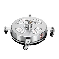 14" Pressure Washer Surface Cleaner, Stainless Steel Pressure Washer Attachments with 4 Wheels, 4000 Max PSI, 1/4 Quick Connector, 2 Spray Nozzles, 2 