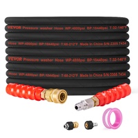 Pressure Washer Hose, 100FT, Kink Free 3/8"-?14.8 Male, 3/8"-?15 Female For Most Brand Pressure Washers, 4.9'' Bending Radius, 4800 PSI Heavy Duty Pow