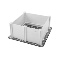 Dogs Whelping Box, 980 x 980 x 460 mm, Plastic PVC Puppies Playpen with Height Adjustable Door and Washable Pee Pad, Anti-Deformation Indoor Puppy Pla