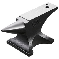 Single Horn Anvil, 55lbs Cast Steel Anvil, High Hardness Rugged Round Horn Anvil for Blacksmiths, with Large Countertop and Stable Base, Metal Working