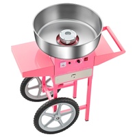 Electric Cotton Candy Machine with Cart, 1000W Commercial Candy Floss Maker with 52cm in Stainless Steel Bowl, Sugar Scoop, and Drawer, Easy to Use, f