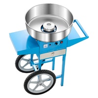 Electric Cotton Candy Machine with Cart, 1000W Commercial Candy Floss Maker with 52cm Stainless Steel Bowl, Sugar Scoop, and Drawer, Easy to Use, for 