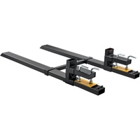 Pallet Forks, 907 kg Clamp on Pallet Forks, 1490 mm Total Length Heavy Duty Pallet Forks with Adjustable Stabilizer bar, Tractor Bucket Forks for Trac