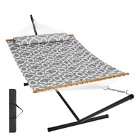 Two Person Hammock with Stand Included Heavy Duty 480lb Capacity, Double Hammock with 12 FT Steel Stand and Portable Carrying Bag and Pillow, Freestan