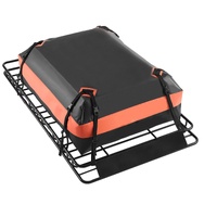 Roof Rack Basket, 1625 x 990 x 105 mm, Universal Rooftop Cargo Carrier with 1120 x 870 x 260 mm Cargo Bag, Net, Ratchet Straps, 113.4 kg Max Load Capa