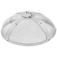 Fire Pit Spark Screen Round 20", Reinforced Heavy Duty Steel Metal Cover, Outdoor Firepit Lid, Easy-Opening Top Screen Covers Round with Ring Handle f