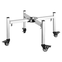 Fire Pit Stand, 38-68.6 cm Adjustable Stretch with 4 Casters, Firepit Stand for Solo Stove Bonfire Ranger Yukon & Other Outside Firepit, Stainless Ste