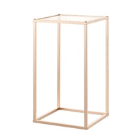 Wedding Flower Stand, 10PCS 40cm Column Flower Stand, Floral Stands with Acrylic Laminate, Gold Rectangular Floral Display Rack for Wedding, Party, Bi