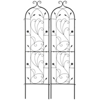 2 Packs Metal Garden Trellis for Climbing Plant Support 60x15 in Rustproof
