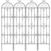 Garden Trellis for Climbing Plants, 87 x 20 in, 4 Packs Rustproof Metal Garden Flower Trellis, Outdoor Climbing Rose Trellis Cucumbers Support, Decora
