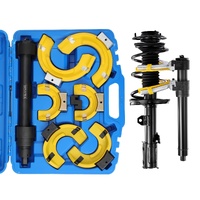 Strut Spring Compressor Set, Macpherson Strut Spring Compressor Kit, Interchangeable Fork Strut Coil Extractor Remover Tool, with Yellow Protective Sl