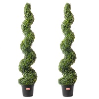 2 Pack 152.4cm Artificial Boxwood Topiary Tree Faux Plant UV Decor In/Outdoor