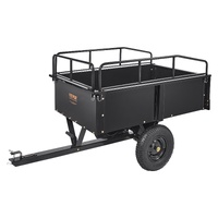 Heavy Duty ATV Trailer Steel Dump Cart, 750-Pound 15 Cubic Feet, Garden Utility Trailer with Removable Sides for Riding Lawn Mower Tractor
