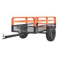 Heavy Duty Steel ATV Dump Trailer, 1500-Pound Load Capacity 15 Cubic Feet, Tow Behind Dump Cart Garden Trailer, with Removable Sides and 2 Tires, for 