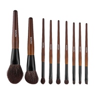 9-Piece Makeup Brush Set for Foundation Blending Eyeshadow, Professional Makeup Brush Kit with Soft Natural Wool & Vegan Synthetic Bristles, Ergonomic