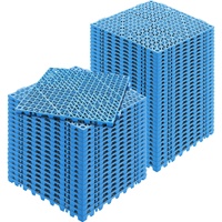 Modular Interlocking Cushion, 50 Pack 30 x 30 cm Splicing Drainage Mats, Soft PVC Interlocking Drainage Floor Tiles, Non-Slip Drainage Holes for Restr