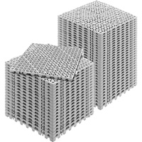 Modular Interlocking Cushion, 50 Pack 30 x 30 cm Splicing Drainage Mats, Soft PVC Interlocking Drainage Floor Tiles, Non-Slip Drainage Holes for Restr