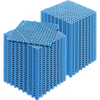 Modular Interlocking Cushion, 55 Pack 30 x 30 cm Splicing Drainage Mats, Soft PVC Interlocking Drainage Floor Tiles, Non-Slip Drainage Holes for Restr