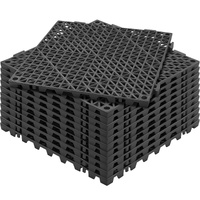 Modular Interlocking Cushion, 12 Pack 30 x 30 cm Splicing Drainage Mats, PVC Interlocking Drainage Floor Tiles, Non-Slip Drainage Holes for Restroom, 