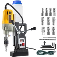 Magnetic Drill, 1100W 1.57" Boring Diameter, 2697lbf/12000N Portable Electric Mag Drill Press with 12 Drilling Bits, 580 RPM Max Speed Drilling Machin