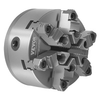 6-Jaw Lathe Chuck, 6 Inch (160 mm), Self-Centering Chuck with D1-4 Cam Lock Backing Plate, 0.12-5.71 in (3-145 mm) Clamping Range with T-wrench Screws