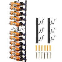 Wall Mounted Wine Rack, 12x2 Bottles Wine Holder Towel Rack, Black Steel Vertical Wine Rack, Modern Decorative Wall Mounted Wine Bottle Holder, Forwar
