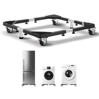 Fridge Stand Mobile Base, 1200 lbs Load Capacity, Washing Machine Stand with 8 Locking Twin Wheels and 4 Brakes, 23-36.6 Inches Adjustable Furniture D