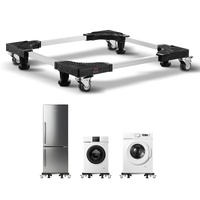 Fridge Stand Mobile Base, 1100 lbs Load Capacity, Washing Machine Stand with 8 Locking Twin Wheels and 4 Brakes, 27.5 -35.4 Inches Adjustable Furnitur