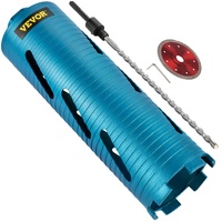 Dry Core Drill Bit, 88.9 mm Diameter 11 Threaded, 241.3mm Depth Diamond Coring Bore Tool with a Pilot Bit & Blade, Masonry Hole Saw Bits for Hard Conc