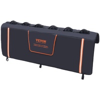 Tailgate Bike Pad, 62" Truck Tailgate Pad Carry 6 Mountain Bikes, Upgraded Grooves Tailgate Protection Pad with Reflective Strips and Tool Pockets, wi