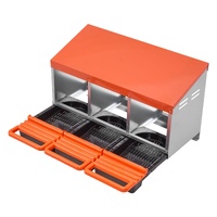 Chicken Nest Box, 3-Compartment, 15 to 30 in Stable & Corrosion-Resistant Metal Nesting Boxes with Inclined Nesting Boxes, Bottom Holes & Resting Plat