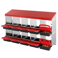 10-Compartment Chicken Nest Box Mental Box with Inclined Nesting Boxes