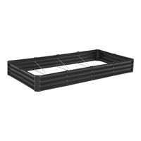 Metal Raised Garden Bed, 8 x 4 x 1 ft Outdoor Galvanized Planter Box, with Open Bottom, Large Planter Raised Bed for Gardening Vegetables, Flowers, He