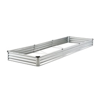 Metal Raised Garden Bed, 12 x 4 x 1 ft Outdoor Galvanized Planter Box, with Open Bottom, Large Planter Raised Bed for Gardening Vegetables, Flowers, H