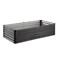 Metal Raised Garden Bed, 6 x 3 x 1.5 ft Outdoor Galvanized Planter Box, with Open Bottom, Large Planter Raised Bed for Gardening Vegetables, Flowers, 