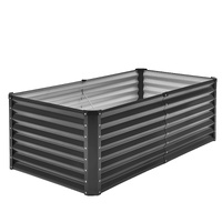 Metal Raised Garden Bed, 6 x 3 x 2 ft Outdoor Galvanized Planter Box, with Open Bottom, Large Planter Raised Bed for Gardening Vegetables, Flowers, He