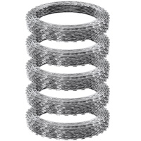 Razor Wires, 246 ft Razor Barbed Wire, 5 Rolls Razor Wire Fencing Razor Fence, Razor Ribbon Barbed Wire Galvanized Razor Wire Fence, Rolls Razor for G