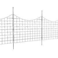 Garden Fence, 75×93 cm Animal Barrier Fence, Underground Decorative Garden Fencing with 6.38 cm Spike Spacing, Metal Dog Fence for the Yard and Outdoo