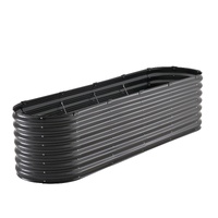 Metal Raised Garden Bed, 8 x 2 x 2 ft Outdoor Galvanized Planter Box, with Open Bottom, Large Oval Planter Raised Bed for Gardening Vegetables, Flower