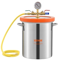 5 Gallon Vacuum Chamber, Upgraded Tempered Glass Lid Vacuum Degassing Chamber, 304 Stainless Steel Chamber, for Stabilizing Wood, Resin Degassing, Sil