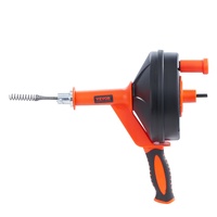 Drain Auger 25ft 1/4in Drum Plumbing Drain Snake Clog Remover Manual-feed