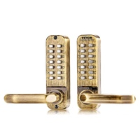 Mechanical Keyless Entry Door Lock, 14 Key Mechanical Door Lock, Mechanical Keypad Door Lock with Handle, Double-Sided Stainless Steel Waterproof Keyl